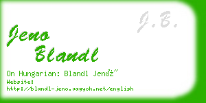 jeno blandl business card